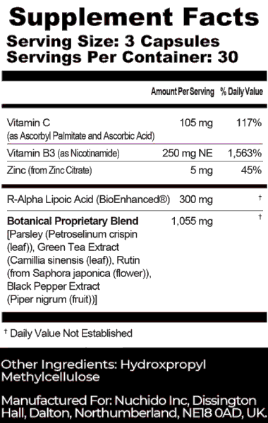nuchido time+ supplement facts